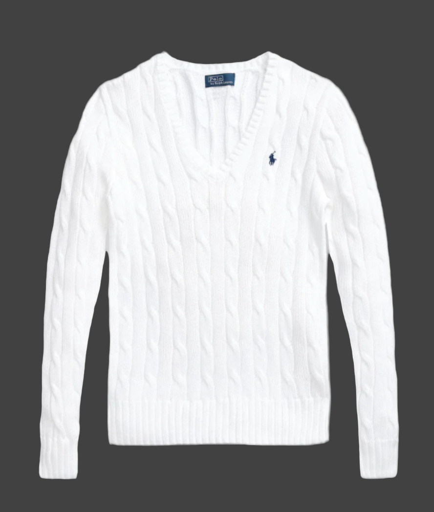 Ralph Lauren cable knit v-neck sweater